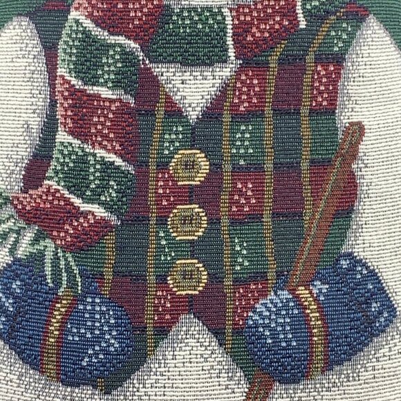 Snowman Pillow Christmas Tapestry 17 x 10" Figural - Picture 3 of 4
